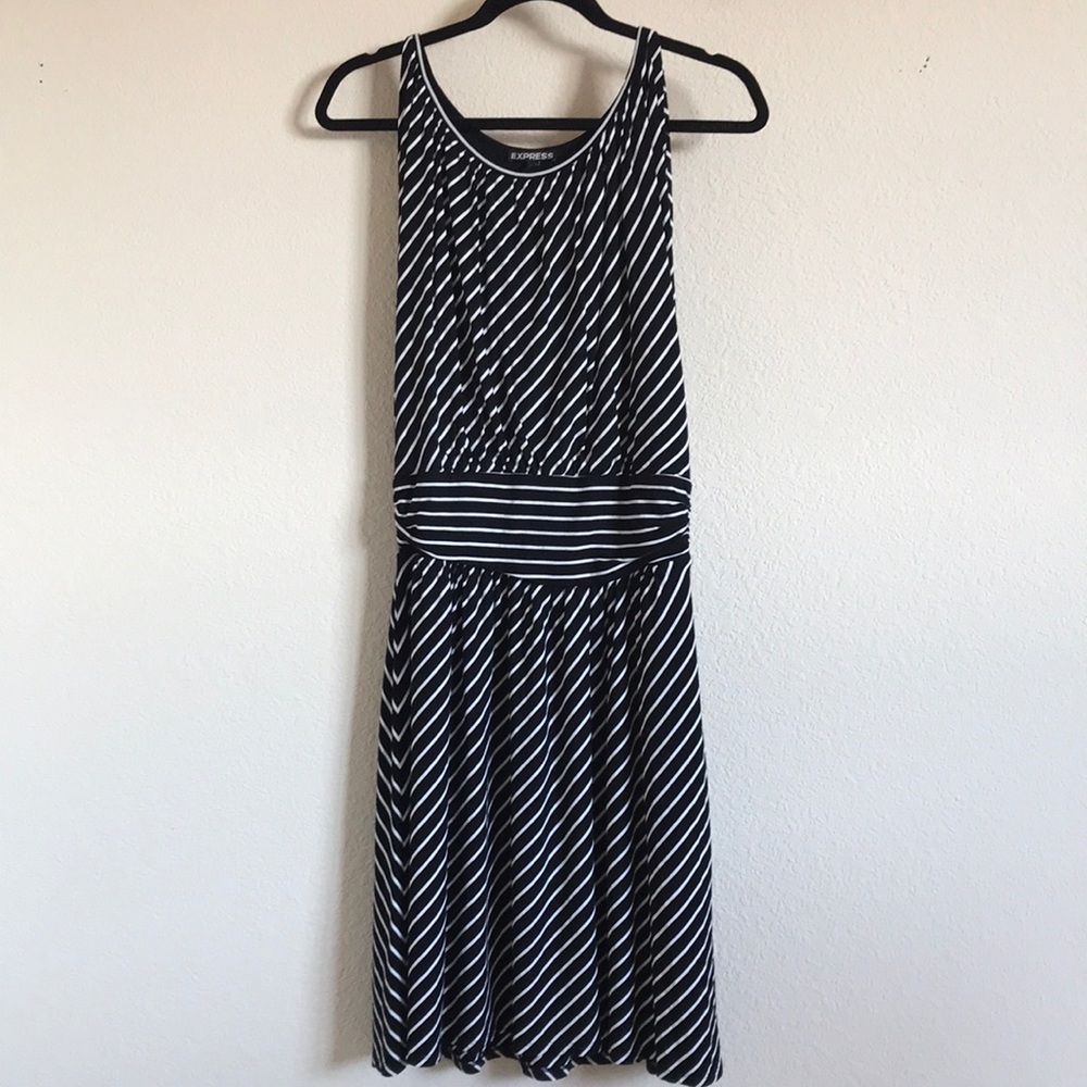 Express Black and White Stripe Dress